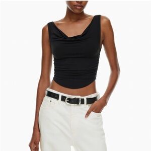 Wilfred Black Draped Cowl Neck Camisole